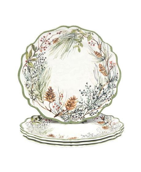 Winters Forest Dinner Plates, Set of 4