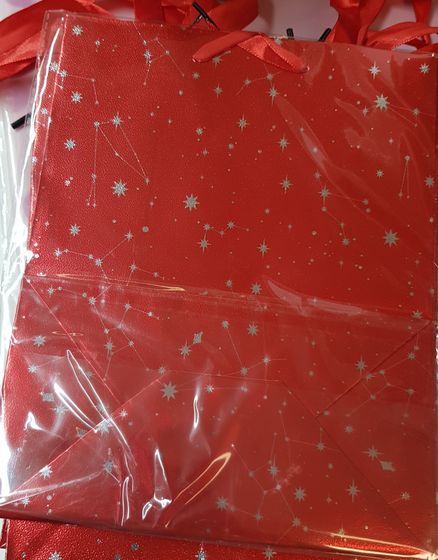 !09 Пакет подарочный (набор 4 штуки) &quot;Звезды&quot; 22х19х8 см.