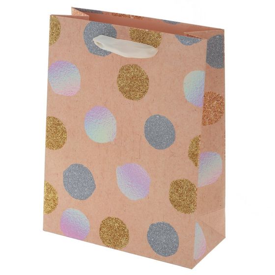 Пакет подарочный (бумага 210г/м2, блок микс 12шт), L18 W8 H23,5 см, 4в.