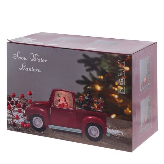 Изделие декоративное &quot;Дед Мороз на машине&quot; (подсвет, вьюга, муз, AA х3 н/п +USB), L28 W12 H17 см