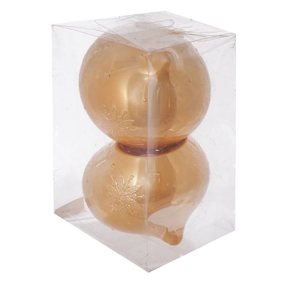 Набор из 2шт Украшение новогоднее "Шар счастье", D 9.5 см, L17 W9,5 H9,5 см