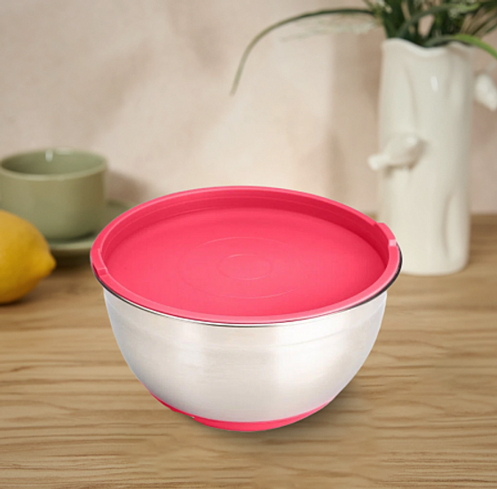 Миска стальная с крышкой MIX 24x12.5см 4.2л