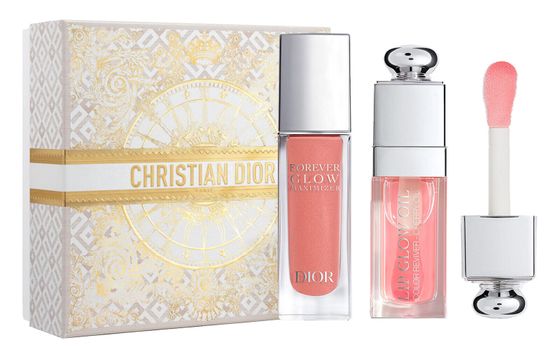 DIOR Christmas Limited Lip Oil Highlighter Makeup Sets Easy To Blend Complexion 6ml+11ml