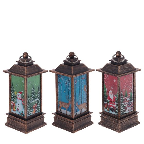 Изделие декоративное "Фонарь" (подсвет, LR44 х3шт) L5 W5 H12,5 см (блок 12), 3в.