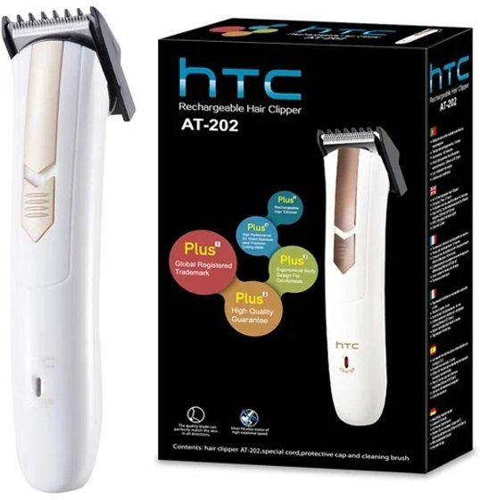 Машинка для стрижки волос HTC AT-202 насадок:1шт сеть/аккум. Белый
