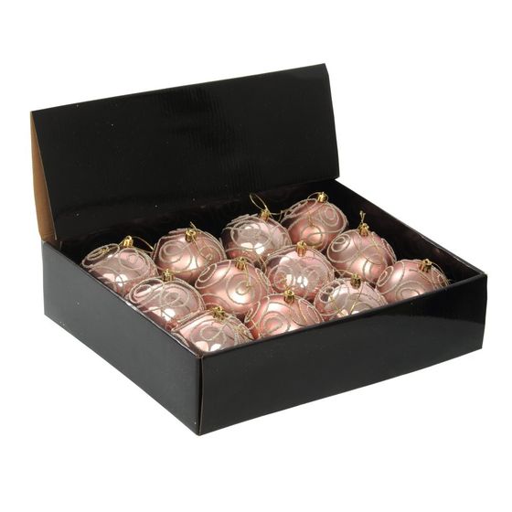 Набор из 12шт Украшение новогоднее Шар "Волшебный завиток", D 8 см, L35 W27 H9 см