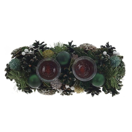 Подсвечник &quot;Новогодняя композиция&quot;, L30 W14 H8,5 см