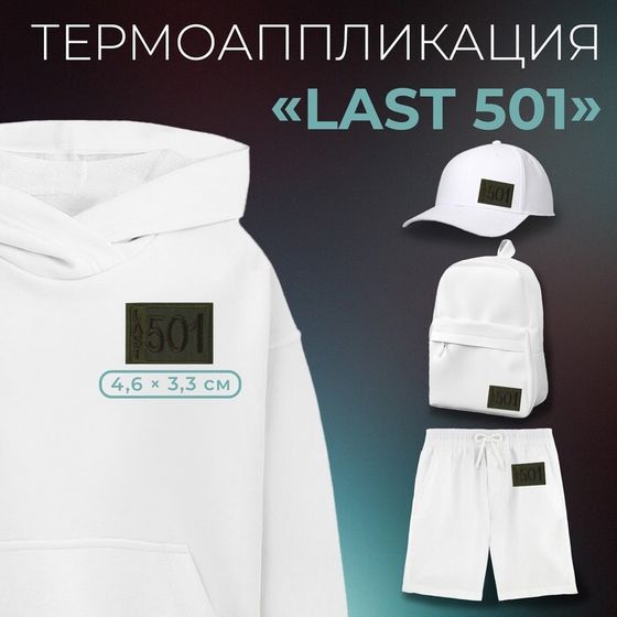 Термоаппликация Last 501, 4.6×3.3 см, фасовка 10 шт., хаки