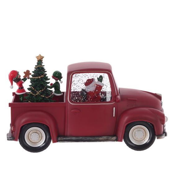 Изделие декоративное &quot;Дед Мороз на машине&quot; (подсвет, вьюга, муз, AA х3 н/п +USB), L28 W12 H17 см