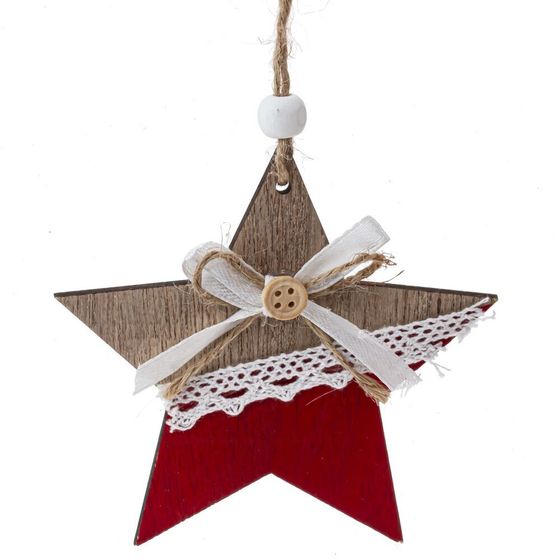 Изделие декоративное подвесное &quot;Ангел/Ёлка/Звезда&quot;, L9 W1 H11,5 см, 3в.
