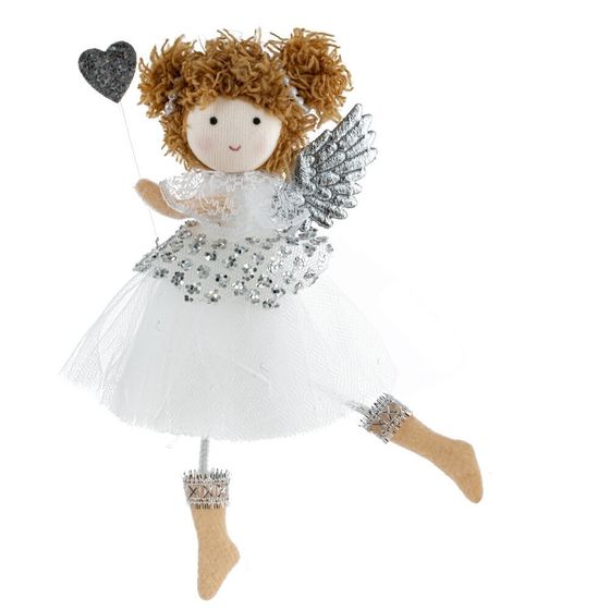 Изделие декоративное подвесное &quot;Девочка-ангел&quot;, L6,5 W6 H17,5 см, 3в.