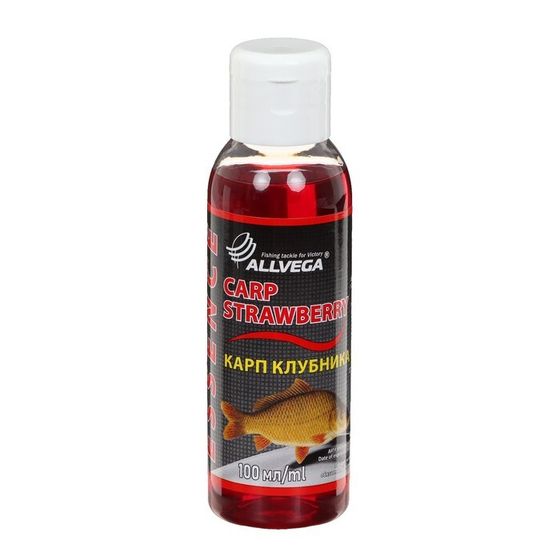 Ароматизатор-концентрат жидкий ALLVEGA Essence Carp Strawberry, карп клубника, 100 мл