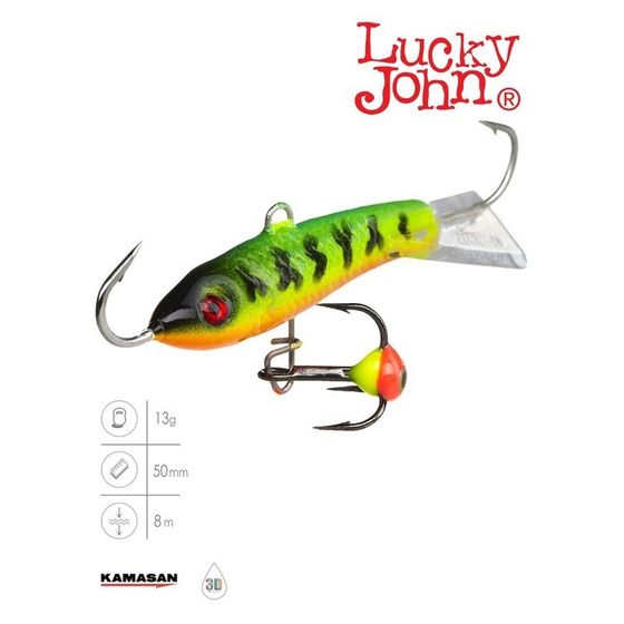 Балансир Lucky John CLASSIC 5 + тройник, 5 см, цвет 20 блистер