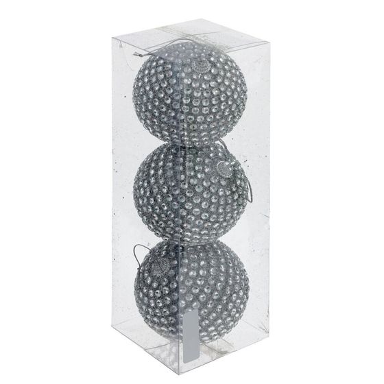 Набор из 3шт Украшение новогоднее &quot;Шар&quot;, D 8 см, L9 W9 H9 см