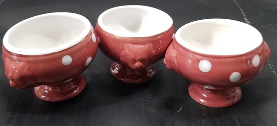 !09 Набор мини-креманок на ножке &quot;Горох&quot; 3 шт., Франция цвет бежевый