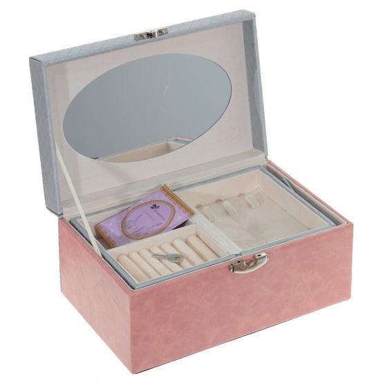 Шкатулка для украшений с дорожным футляром, Д24 Ш15 В11,5 см
