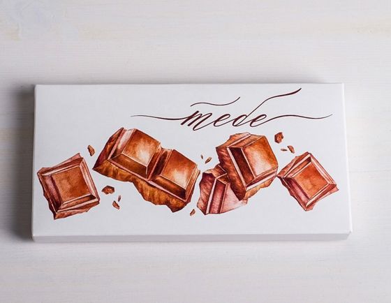 !09 Комплект из 5 коробок для шоколада 17,3 × 8,8 × 1,5 см.:«For you» 4 штуки + «Тебе» 1 штука