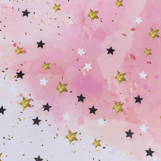 !09 Бумага упаковочная 2 листа глянцевая "Звезды", 69 х 100 см