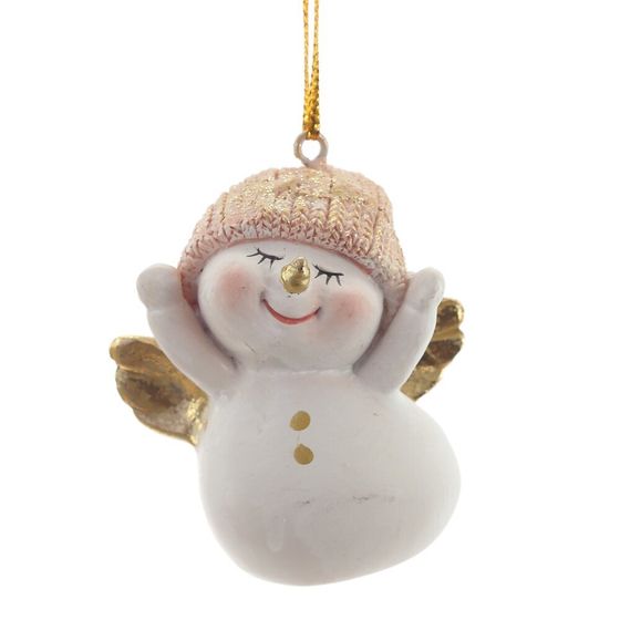 Фигурка декоративная подвесная "Снеговик",   L4,5 W4 H5,5 см, 2в.