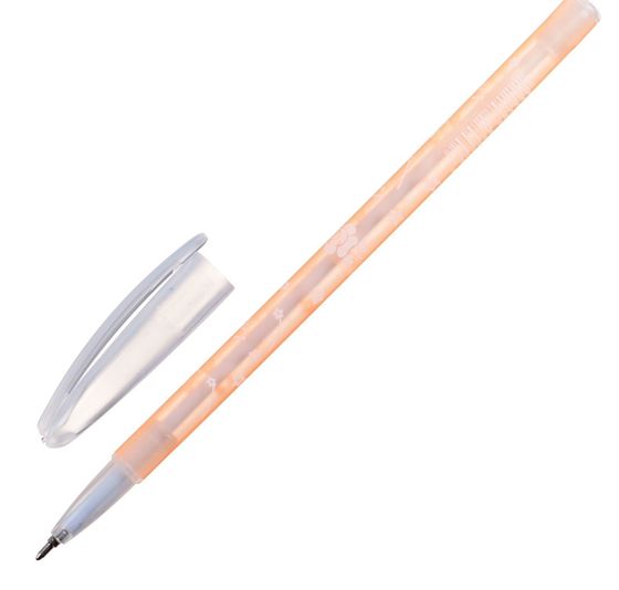 !Ручка шариковая, 10 штук,  0.5 мм, стержень синий, корпус с рисунком, цветная, тонированная, МИКС