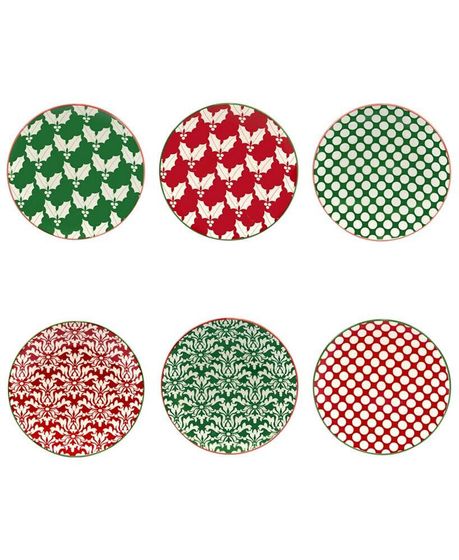 Winter Medley 6&quot; Canape Plates Set of 6, Service for 6