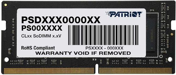 Память SO-DIMM DDR4 16Gb 2666MHz Patriot PSD416G266681S Signature RTL PC4-21300 CL19 260-pin 1.2В single rank Ret