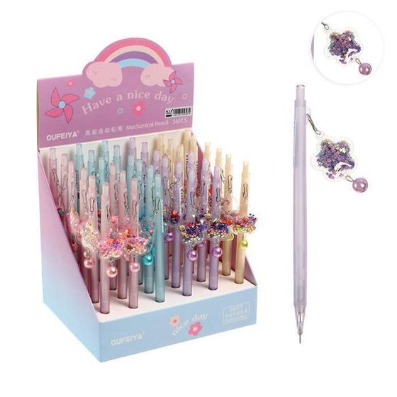 !09 Карандаш (набор 5 штук) механический 0,5мм корпус МИКС дизайн Цветок