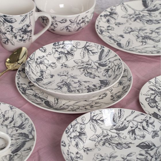 Тарелка обеденная BOTANICA серый 24см