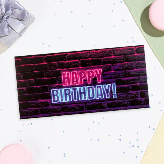 Конверт для денег Happy Birthday!, 16×8 см