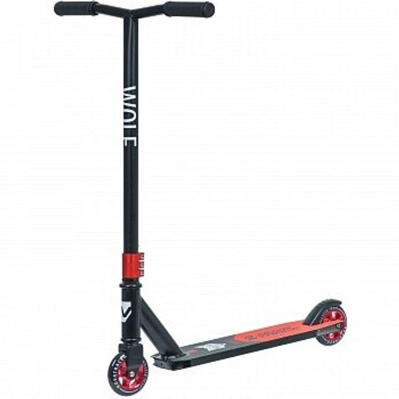Самокат трюковый Novatrack Wolf&#39;100 Alloy колеса 100мм красный (100A.WOLF.BRD20 )