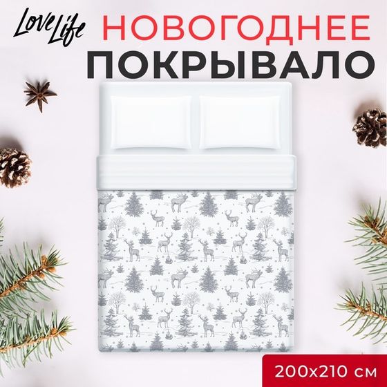 Покрывало LoveLife евро &quot;Зимняя сказка&quot; 200*210±5см, микрофайбер, 100% п/э