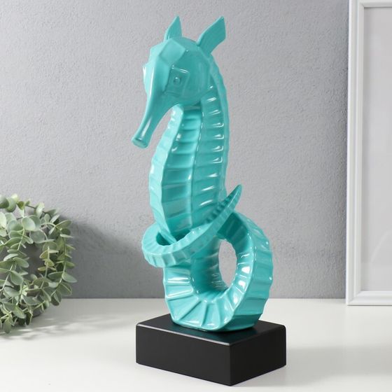 Сувенир керамика &quot;Морской конек&quot; бирюзовый 15х12,5х42,5 см