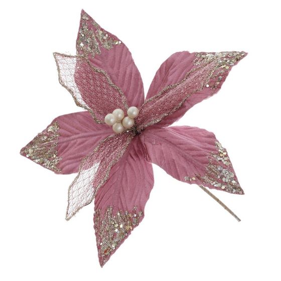 Цветок искусственный &quot;Пуансеттия&quot;, L23 W23 H37 см