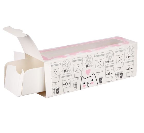 !09 Коробка складная для макарун (набор 4 штуки) &quot;Для хорошего настроения&quot; 18 х 5,5 х 5,5 см. кондитерская упаковка