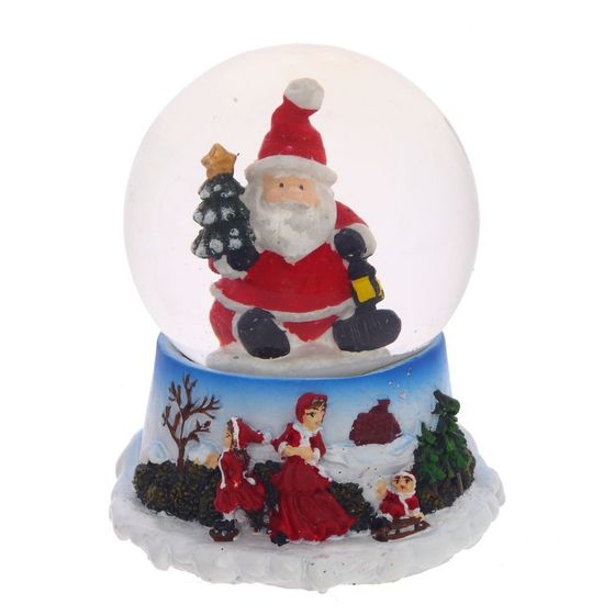 Фигурка декор в стекл шаре &quot;Дед Мороз/Снеговик&quot;, D4,5 см, L5 W5 H6 см