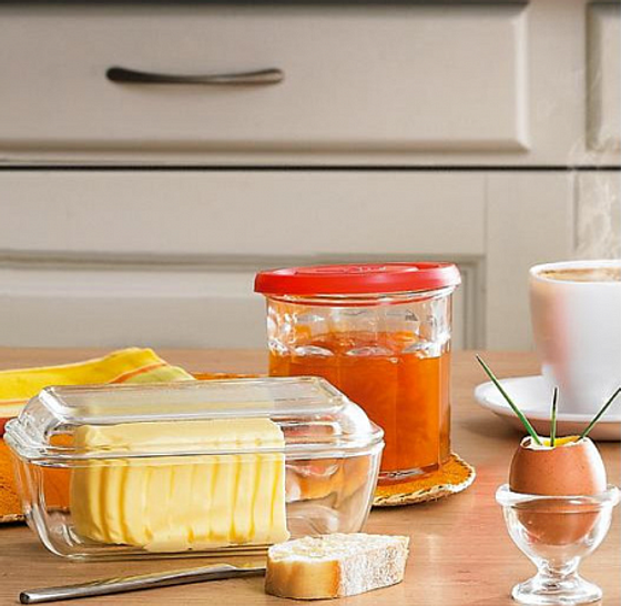 Масленка 17см с крышкой прозрачная