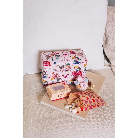 !Бумага упаковочная 2 листа глянцевая «Тому, с кем тепло», 70 × 100 см