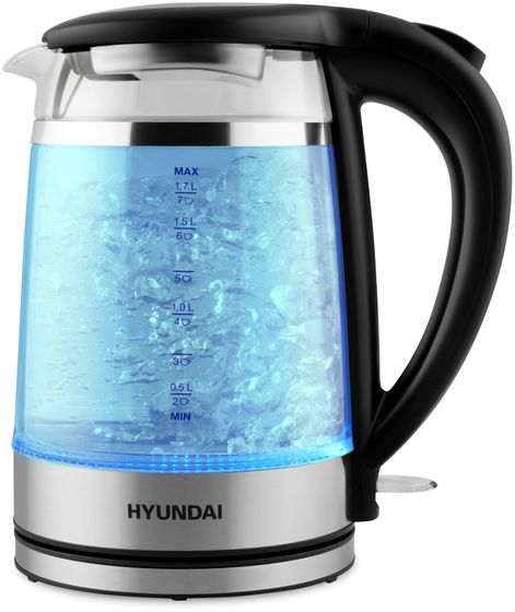 Чайник электрический Hyundai HYK-G3036 1.7л. 2200Вт черный
