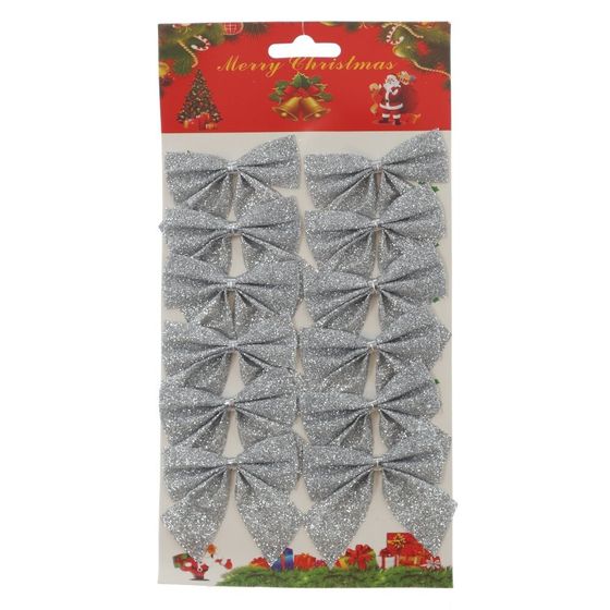 Набор из 12шт Изделие декоративное &quot;Бант&quot;, L12,5 W0,5 H24 см, 4в.