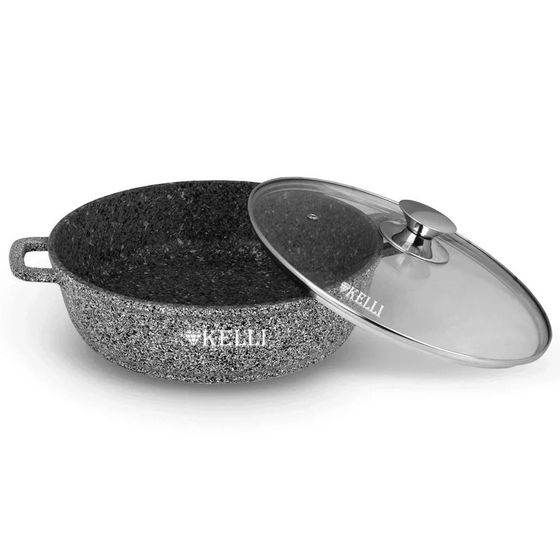 Сотейник Kelli KL-4021-28 5л стек.кр серый