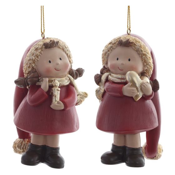 Фигурка декоративная подвесная &quot;Девочка&quot;, L5 W5 H10 см, 2в.