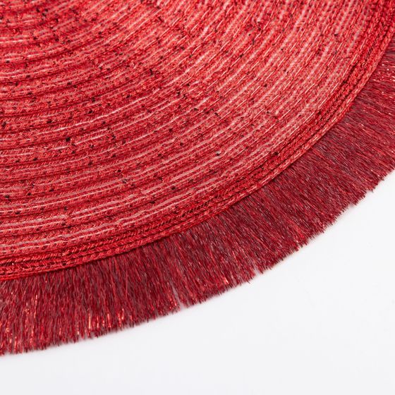 !09 Набор из 2-х предметов - Cалфетка "Блеск",цв.красный, d 38 см