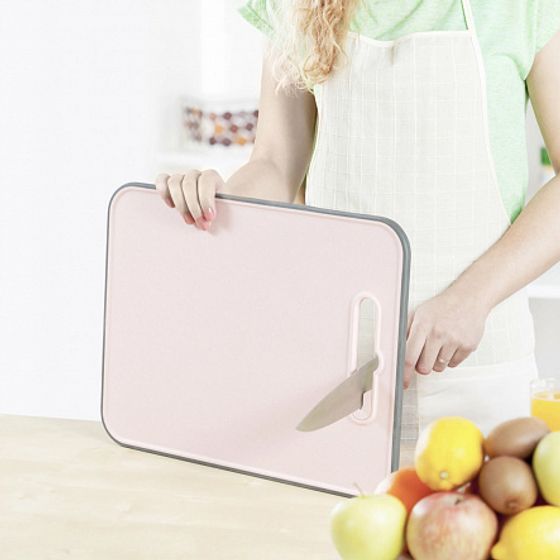 Доска разделочная FIBER 28x37см с ножеточкой, pink