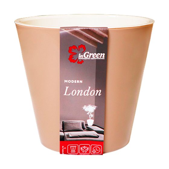 Горшок для цветов London D125мм, 1л молочный шоколад