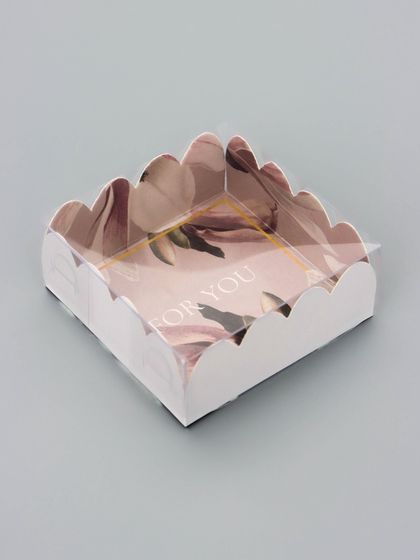Коробка для печенья, кондитерская упаковка, For You, 7×7×3 см