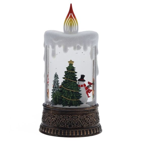 Изделие декоративное &quot;Свеча&quot; (подсвет, муз, вьюга, 3хААА н/п +USB), L12,5 W8 H25 см