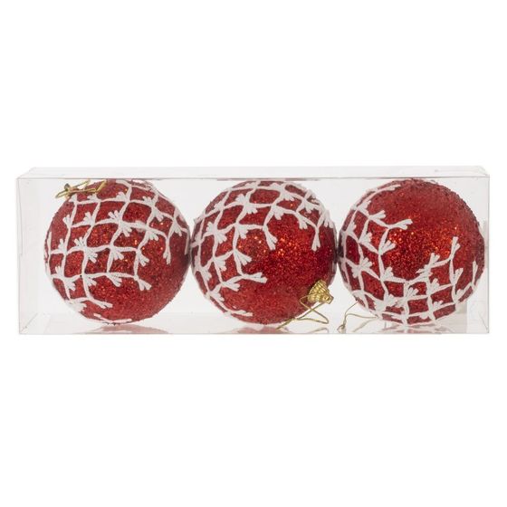 Набор из 3шт Украшение новогоднее &quot;Шар&quot;, D 8 см, L23,5 W8 H8 см