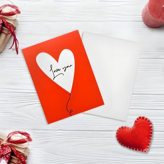 !Открытка-мини 10 штук  «Love you», сердечко, 8 х 6см