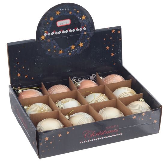 Набор из 12шт Украшение новогоднее &quot;Шар&quot;, D 8 см, L34 W25 H9 см