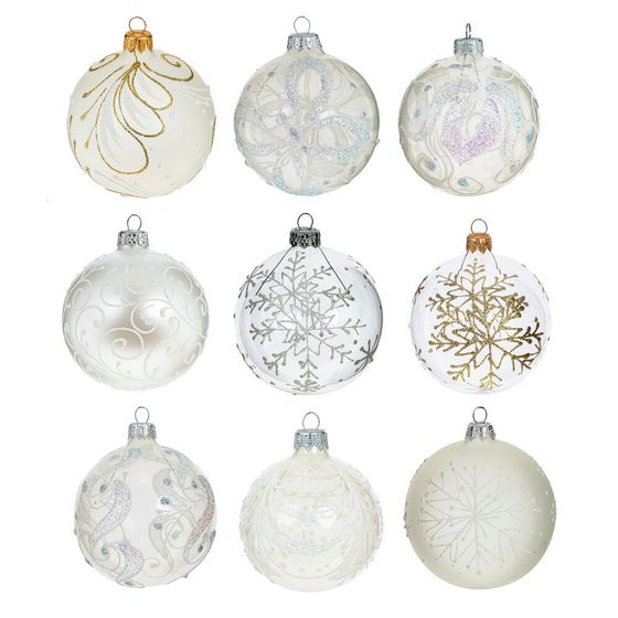 Украшение новогоднее &quot;Шар&quot; (блок 6 шт), D 8 см L8 W8 H10 см, цена за 1 штуку, (в ассорт.)